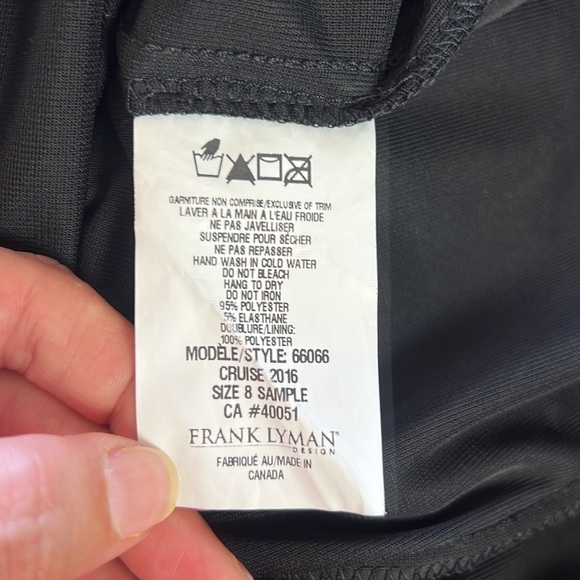 Frank Lyman Black/Gold Embellished Bodycone  Evening Dress Size 8 - Picture 11 of 13